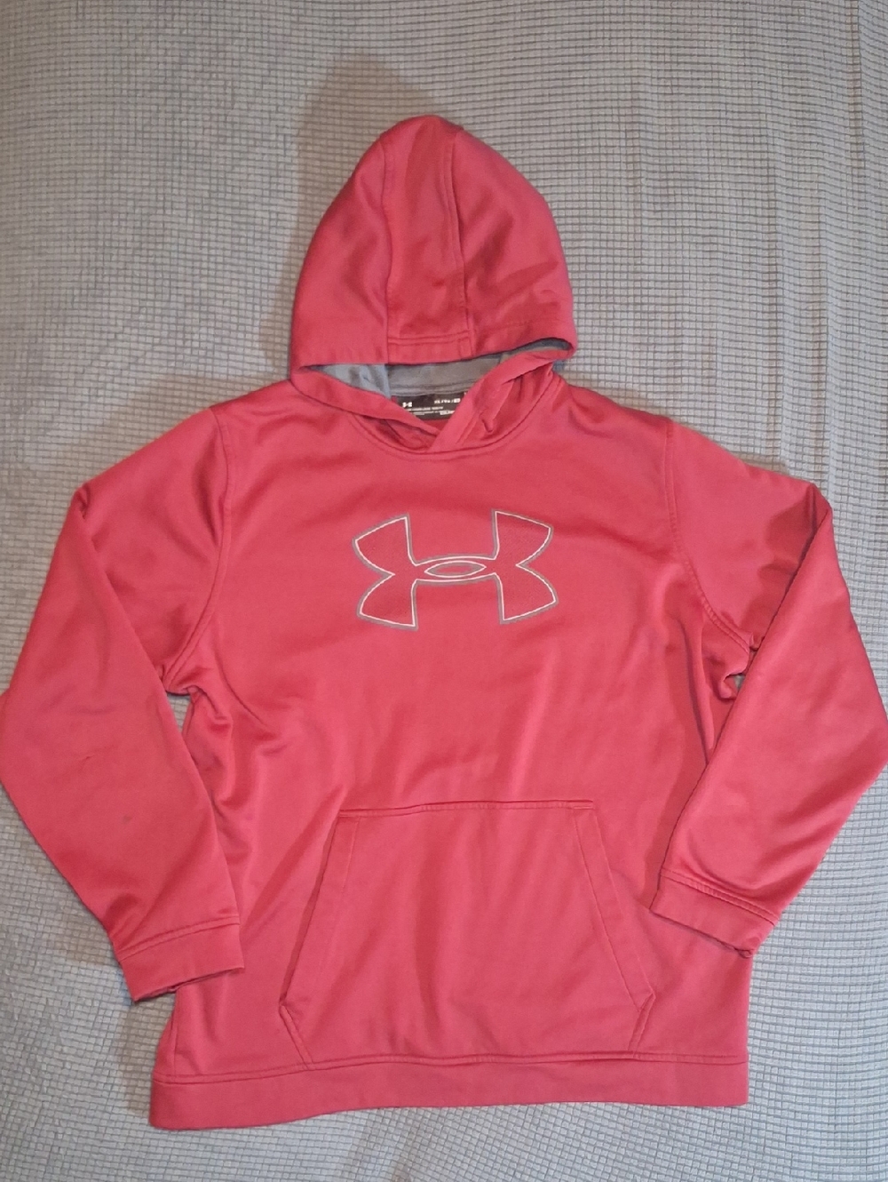 Under Armour Coral Red Hoodie with Grey Lining